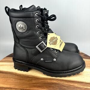 Harley Davidson Men's 9.5 Faded Glory Skull Waterproof Motorcycle Boots D96299
